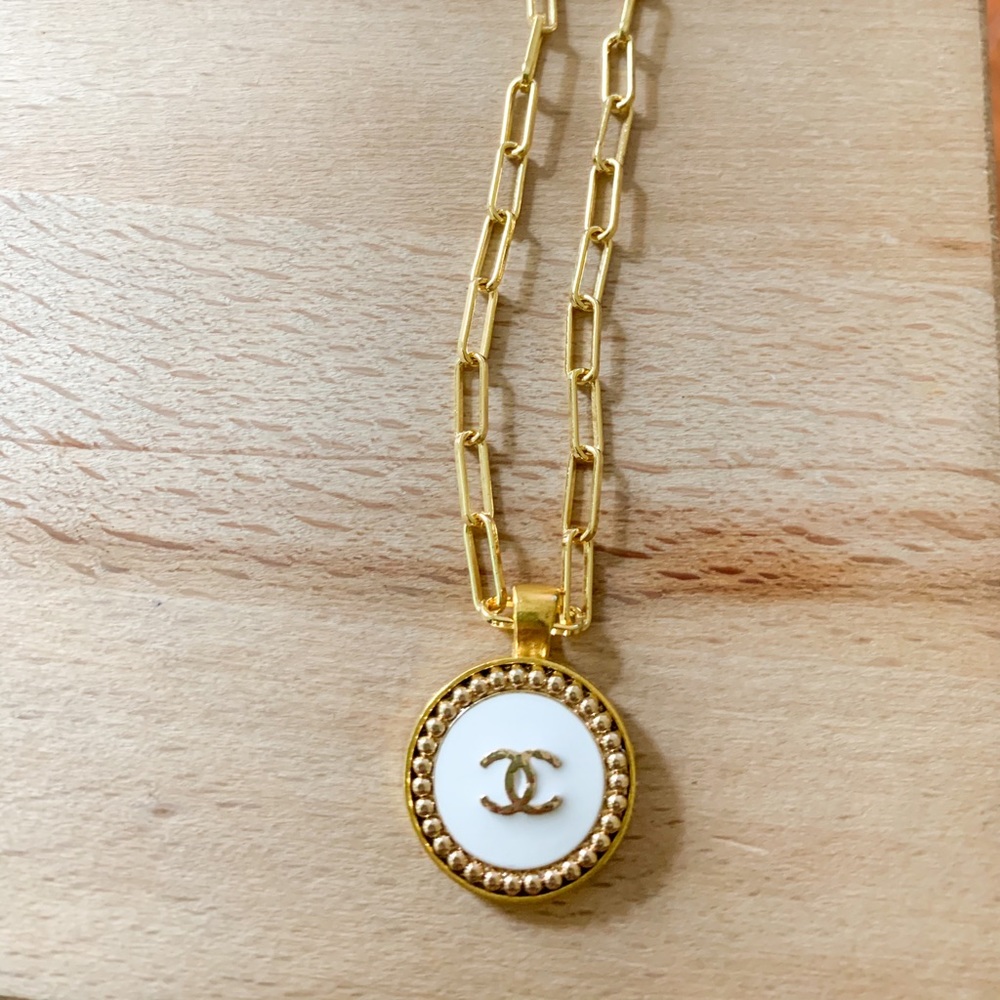 Chanel button necklace